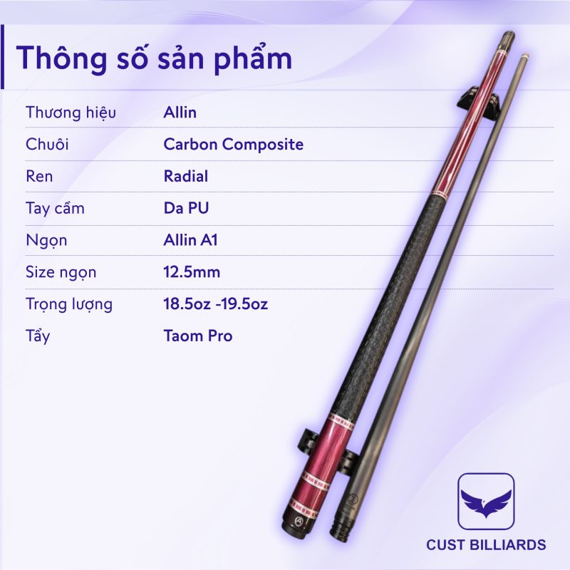 Cơ bida Allin Legend Carbon